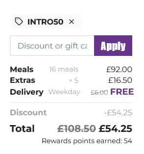 Screenshot of the Planty discount code working
