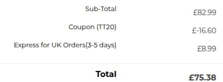 Screenshot of the K&F Concept discount code working