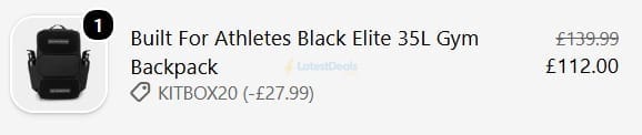 Screenshot of the Kitbox discount code working