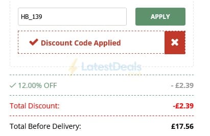 Screenshot of the Happy Beaks discount code working
