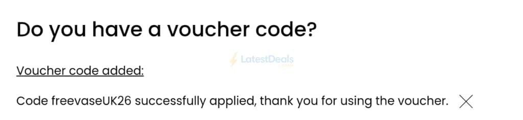 Screenshot of the Beliani discount code working