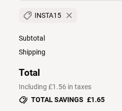 Screenshot of the Hawkins and Brimble discount code working