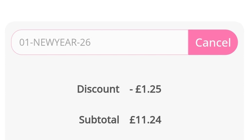 Screenshot of the Personalised Gifts Shop discount code working
