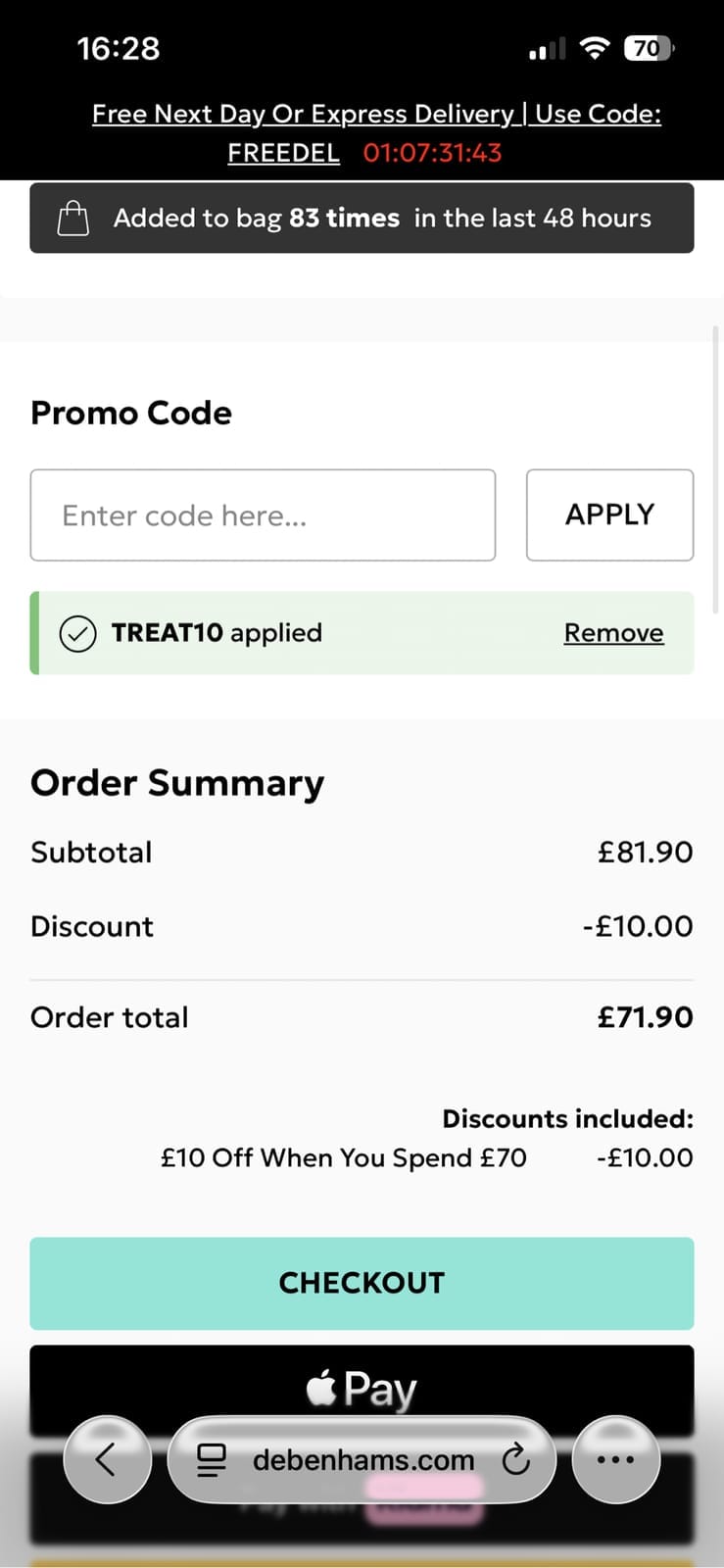 Debenhams Voucher Code & Discount 50% - August 2026