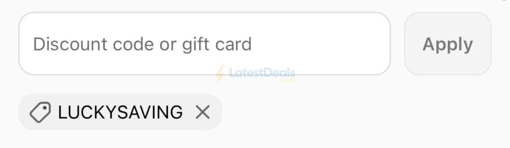 Screenshot of the British Souvenirs discount code working