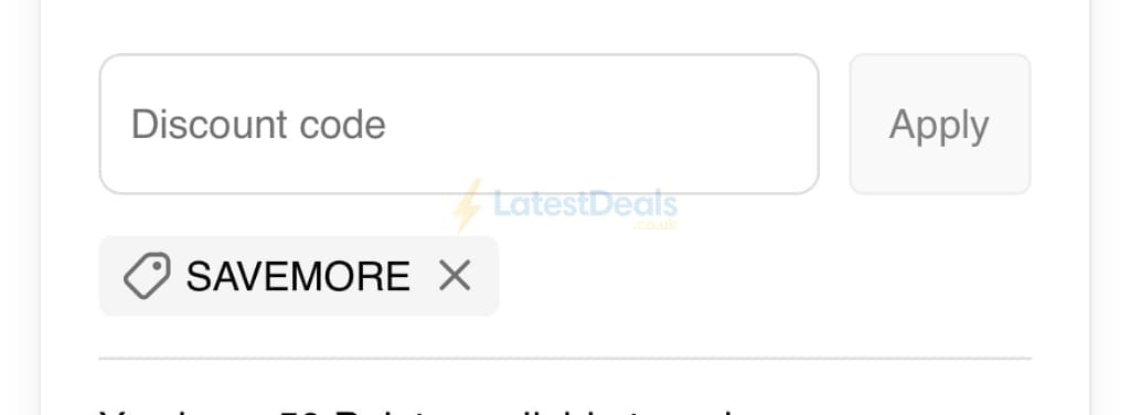Screenshot of the Horze discount code working