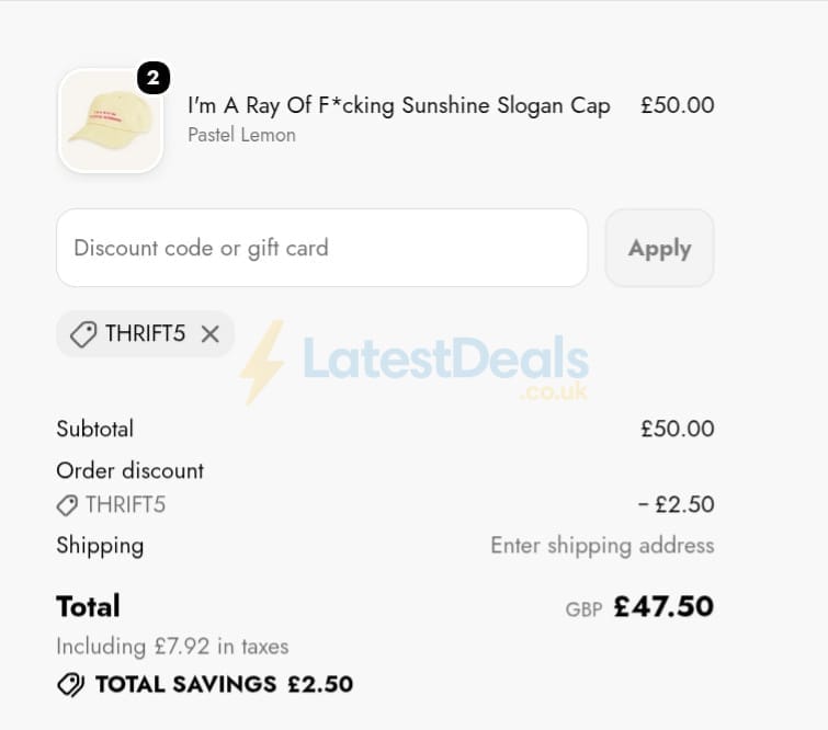 Screenshot of the The Spark Company discount code working