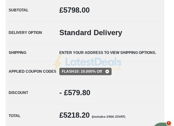 Screenshot of the Nustone discount code working