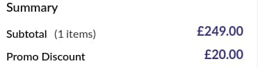 Screenshot of the RGB Direct discount code working