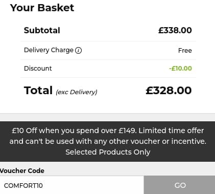 Screenshot of the The Golf Shop Online discount code working
