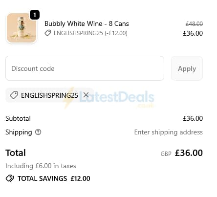 Screenshot of the The Uncommon discount code working