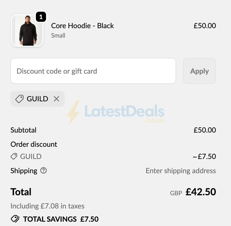 Screenshot of the LooseHeadz discount code working
