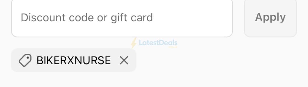 Screenshot of the Roadskin discount code working