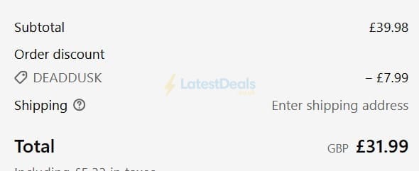Screenshot of the Kate's Clothing discount code working