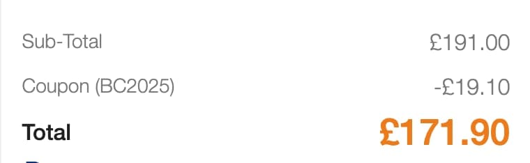 Screenshot of the Maxpeedingrods discount code working
