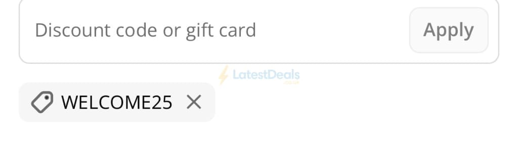 Screenshot of the Tenzo Tea discount code working