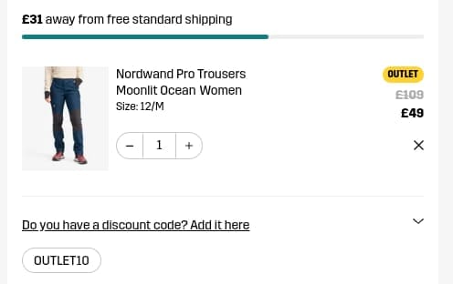 Screenshot of the Revolution Race discount code working