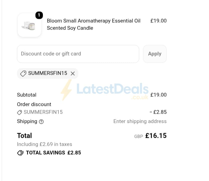 Screenshot of the hobo + co discount code working