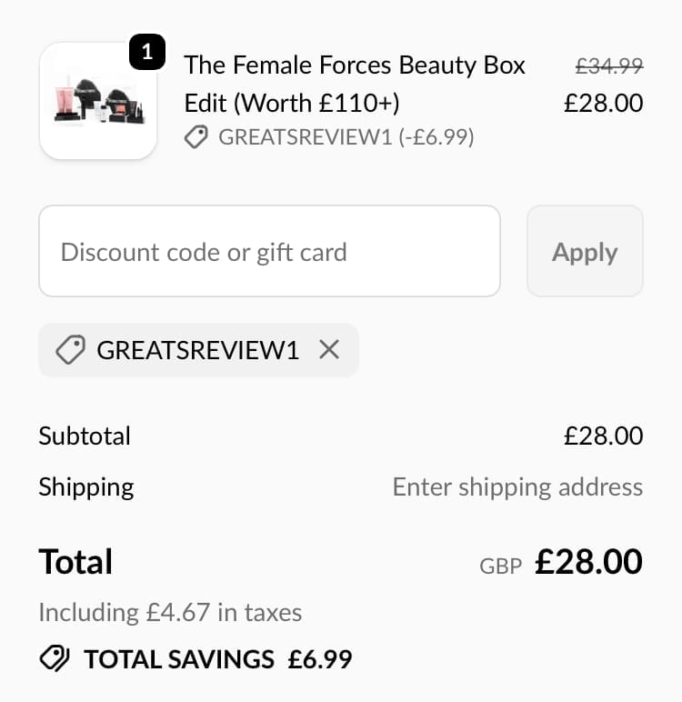 Screenshot of the Cohorted discount code working