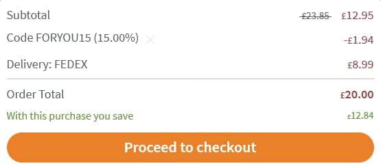 Screenshot of the Stikets discount code working