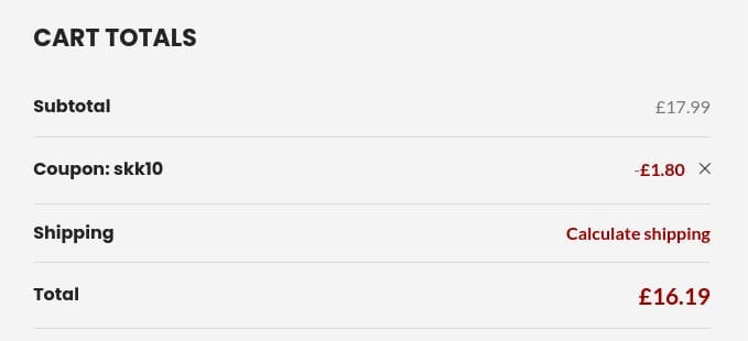 Screenshot of the Site King discount code working