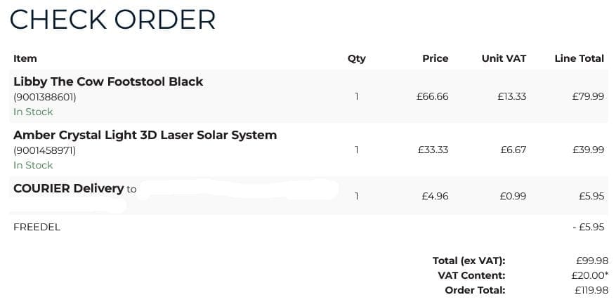 Screenshot of the Glasswells discount code working