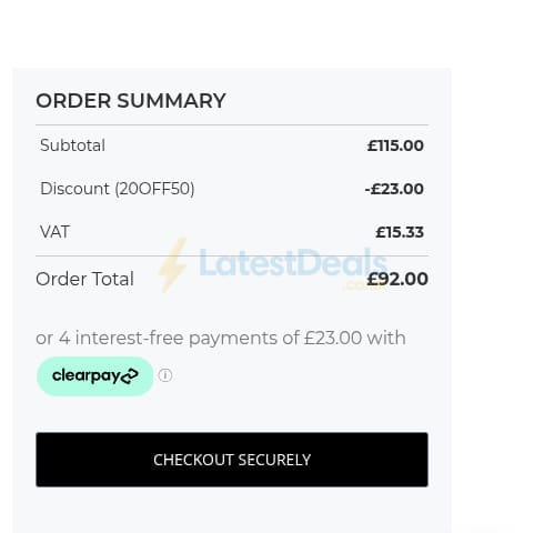 Screenshot of the Dartington Crystal discount code working