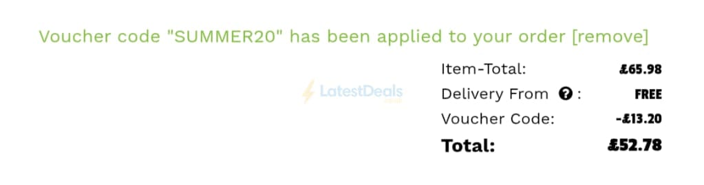 Screenshot of the TruffleShuffle discount code working