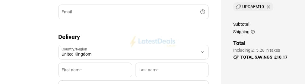 Screenshot of the U Perform discount code working
