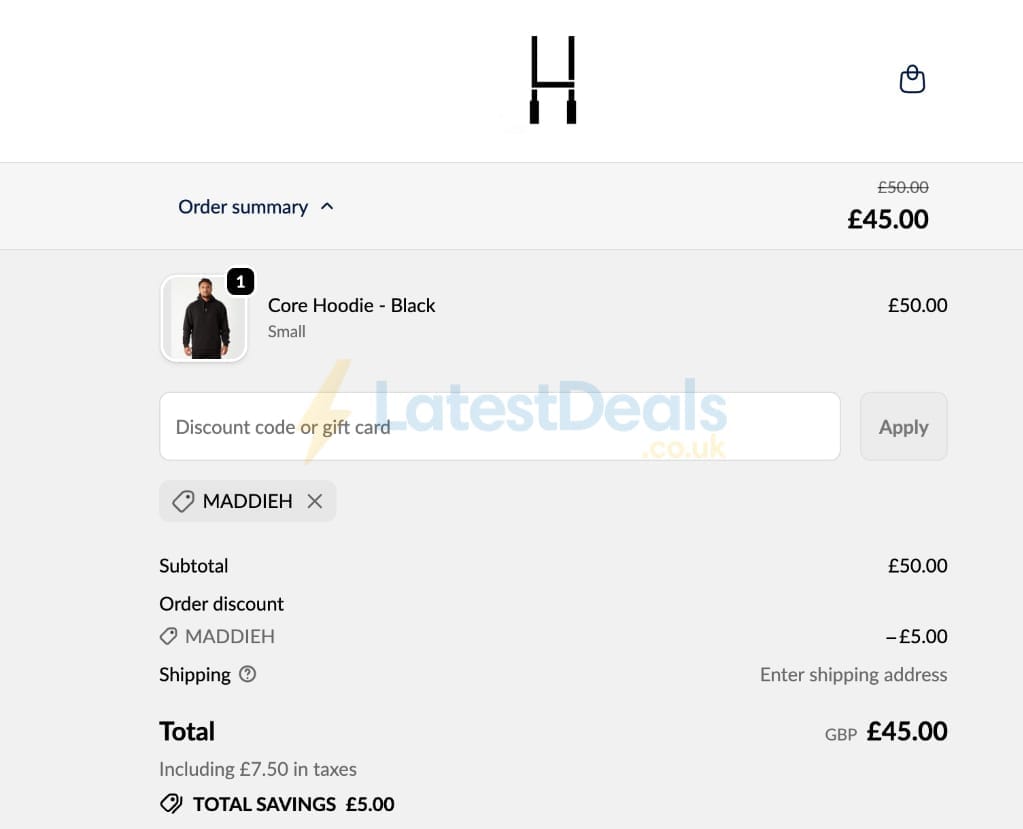 Screenshot of the LooseHeadz discount code working