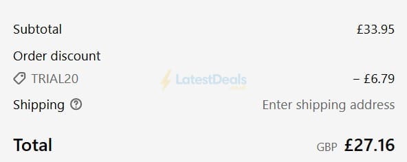 Screenshot of the U Perform discount code working