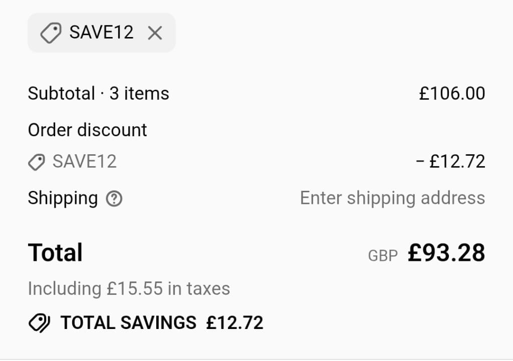 Screenshot of the Rokit Vintage discount code working
