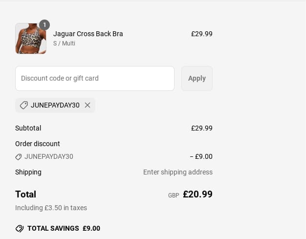 Screenshot of the Tikiboo discount code working