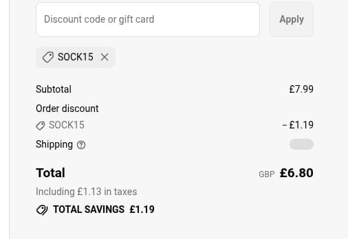 Screenshot of the Heat Holders discount code working