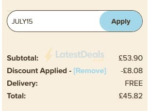 Screenshot of the The Cornish Hamper Store discount code working