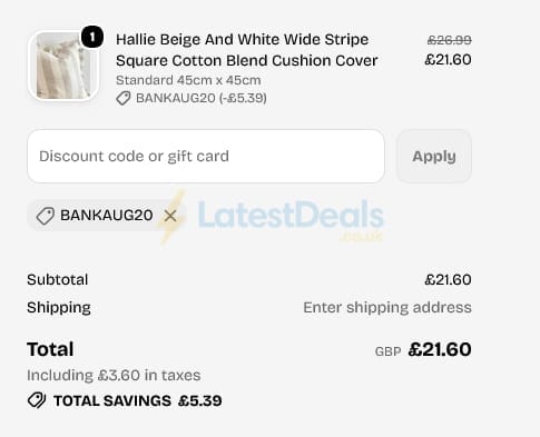 Screenshot of the LULU Loves discount code working