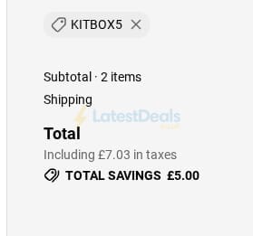 Screenshot of the Kitbox discount code working
