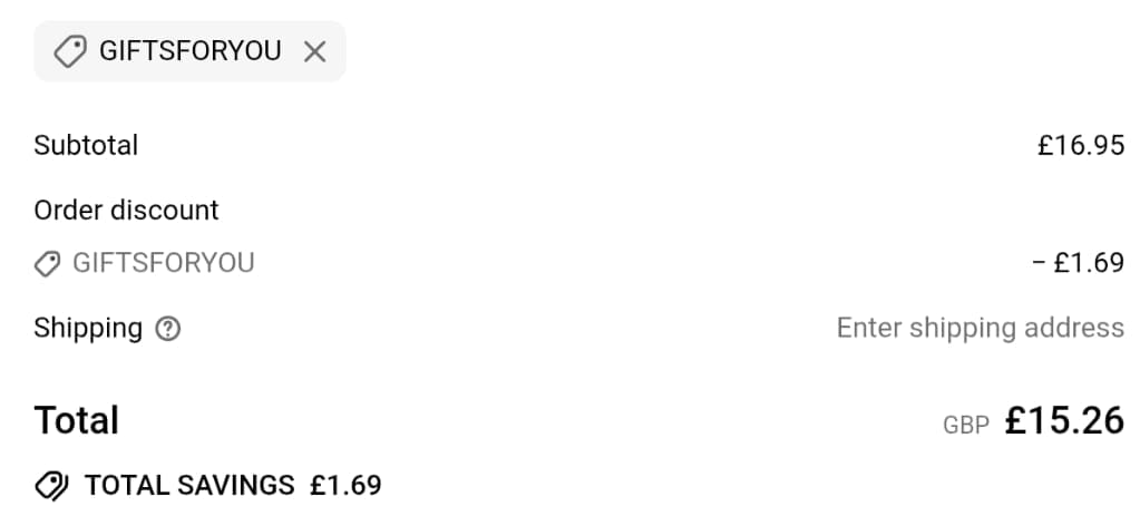 Screenshot of the The Snaffling Pig discount code working