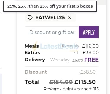 Screenshot of the Planty discount code working
