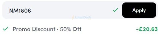 Screenshot of the Prep Kitchen discount code working