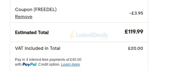 Screenshot of the House of Marley discount code working