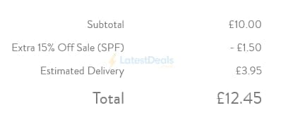 Screenshot of the Sass & Belle discount code working
