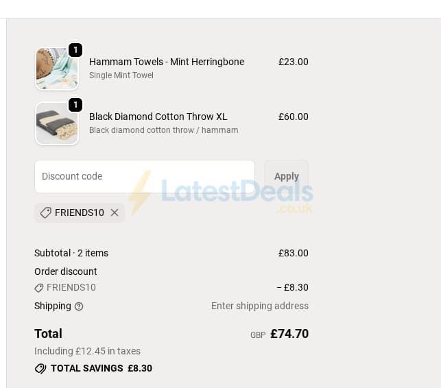 Screenshot of the Tolly McRae discount code working
