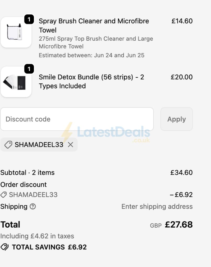 Screenshot of the ISO Clean discount code working