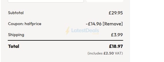 Screenshot of the The Fragrance World discount code working