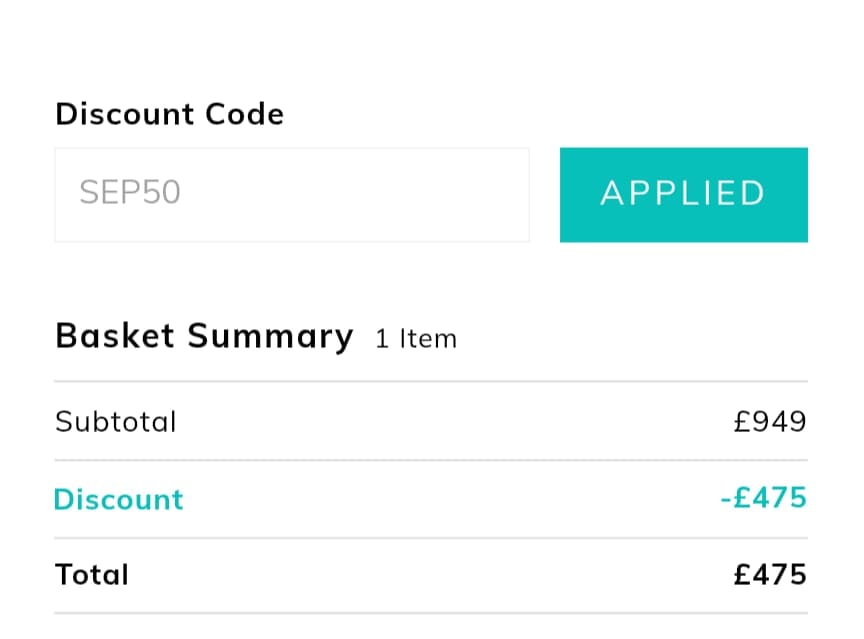 Screenshot of the Rattan Direct discount code working