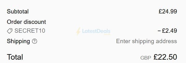 Screenshot of the W7makeup discount code working