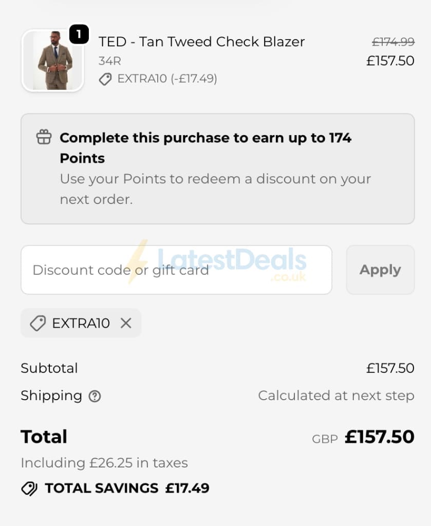 Screenshot of the Marc Darcy discount code working