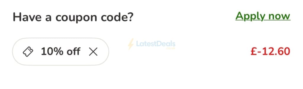 Screenshot of the zooplus discount code working