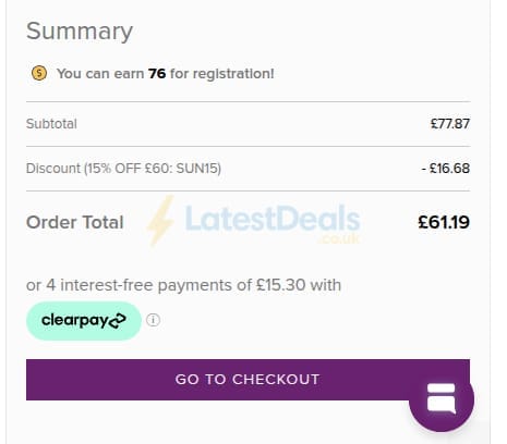 Screenshot of the Grape Tree discount code working